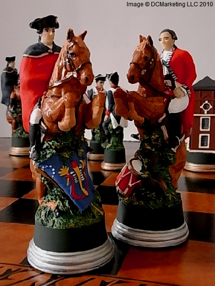 American War of Independence Hand Decorated Theme Chess Set